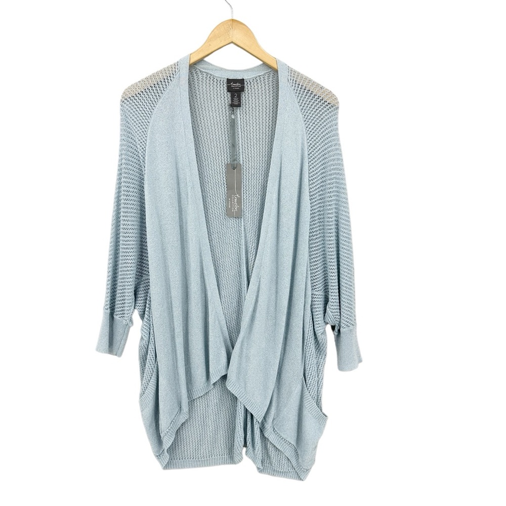 Chico's Light Blue Open-Front Cardigan size 2